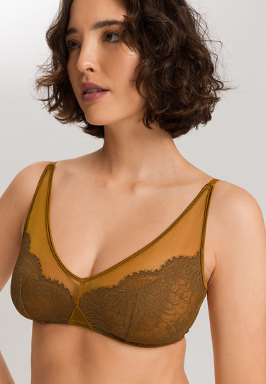 Gale Lace Accented Soft Cup Bra | Golden Cumin 70867-2803